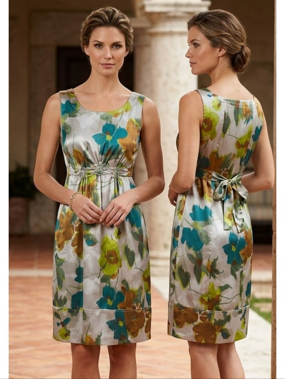 Simply Vera Vera Wang Silky Watercolor Floral dress Multicolor Size 8